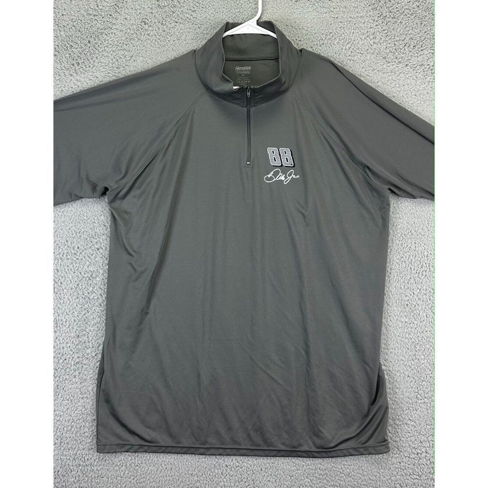Dale Earnhardt Jr Shirt Mens 2XL Grey Quarter Zip Pullover Hendrick Motorsports